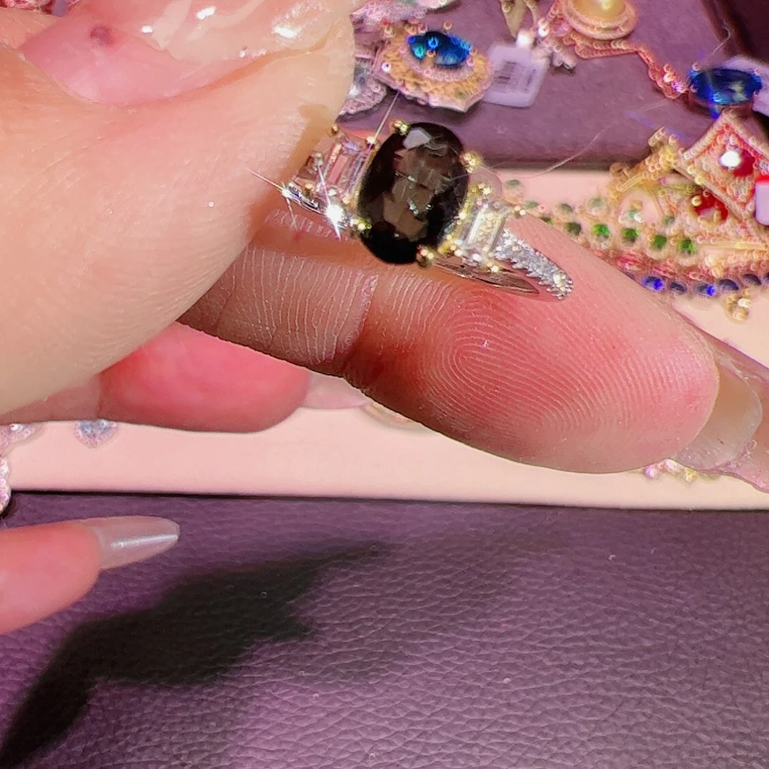 碧玺碧玺戒指银S925镶嵌