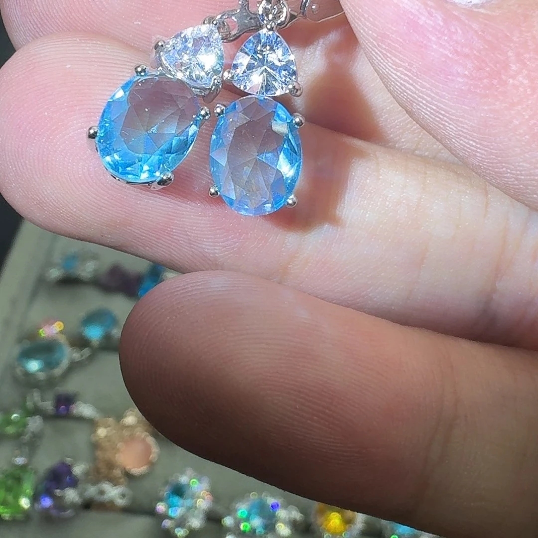 托帕石戒指银S925镶嵌