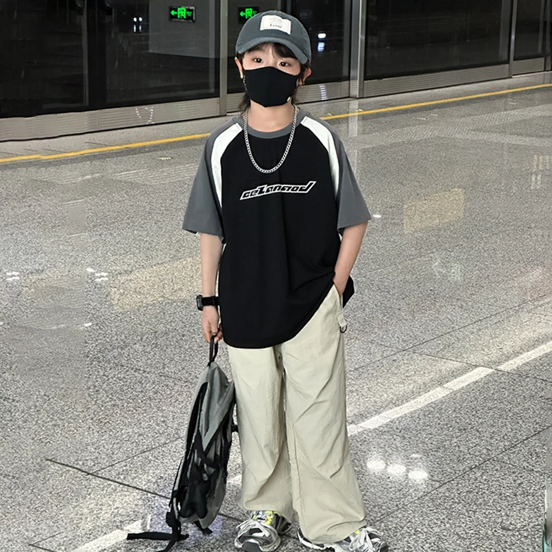 2025夏季新款中大童休闲日系复古美式撞色短袖POLO衫/KK6475