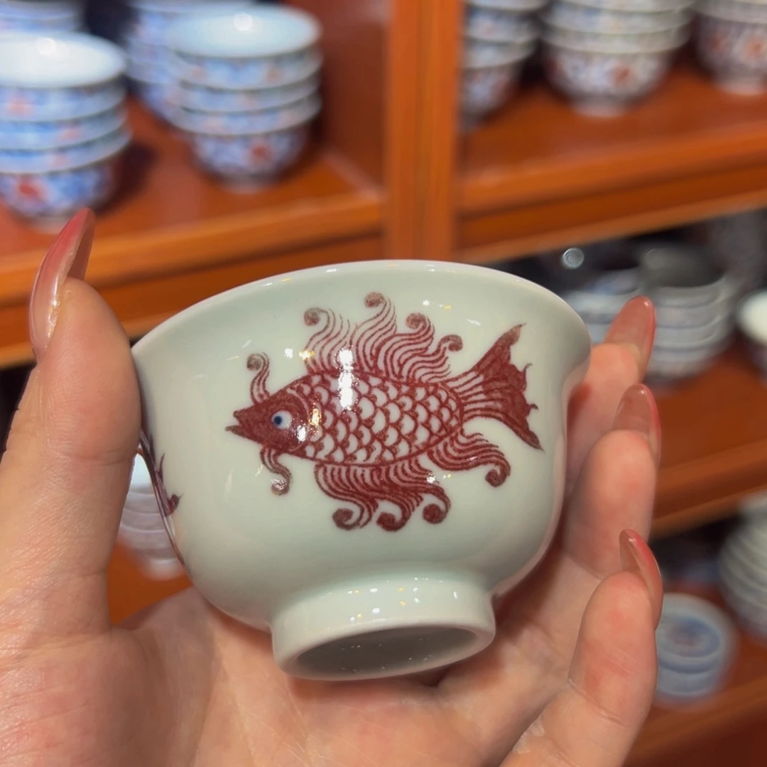 纯手工纯手绘釉里红