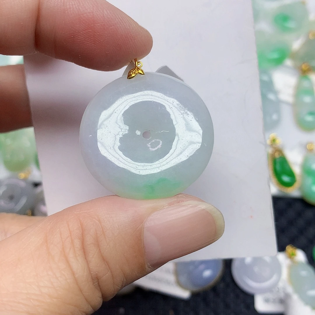 翡翠18K金镶嵌颈饰356789