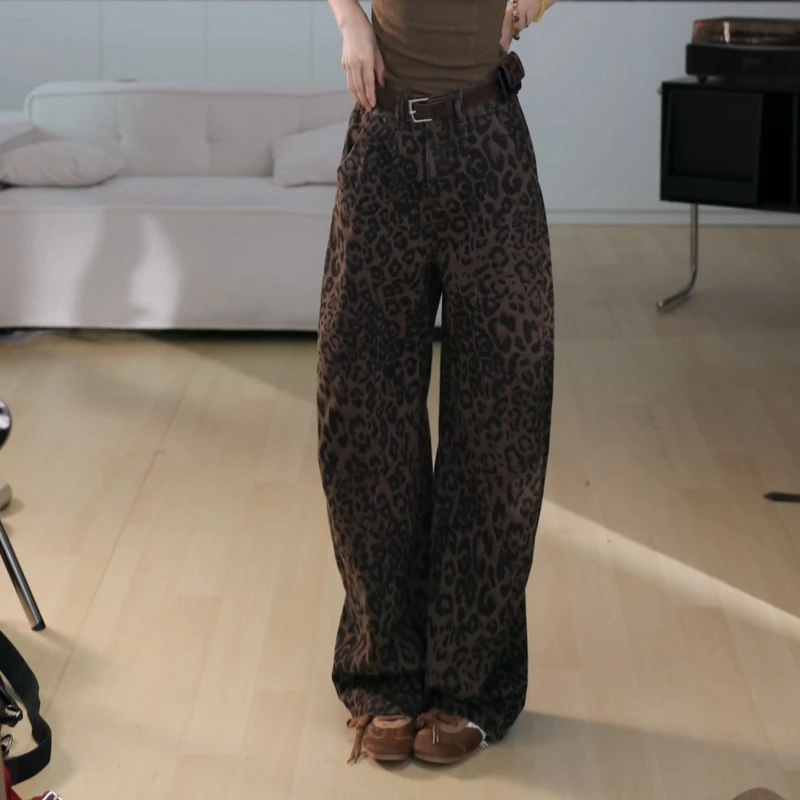 秋季复古做旧薄款休闲磨白牛仔裤直筒裤LK2506218