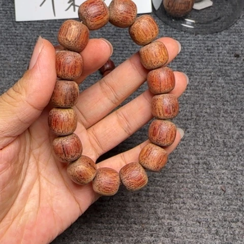 藤类bt降真香东枝料13*14单圈老邢手串