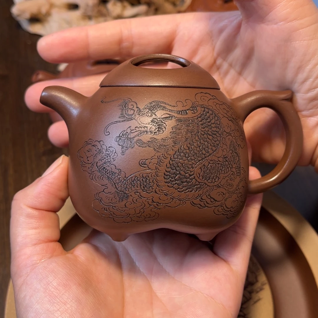 淡***墨茶壶紫砂宜兴紫砂茶具半手工制作