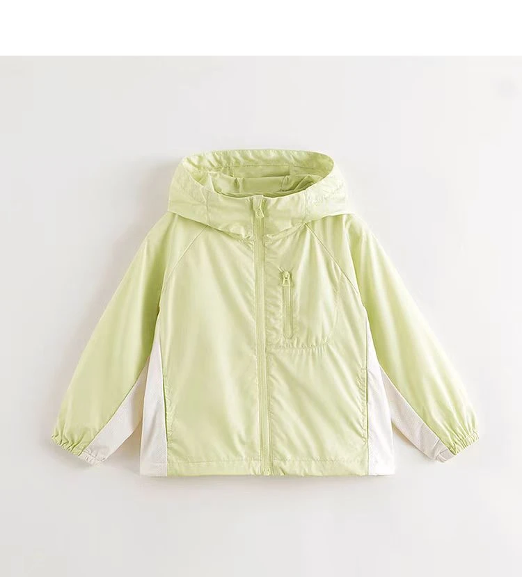 MARC&JANIE/马克珍妮清新黄绿拼接连帽防晒外套 休闲又洋气夏季
