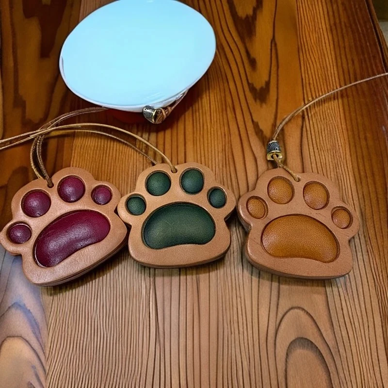 头层牛皮树膏皮猫爪狗爪挂件