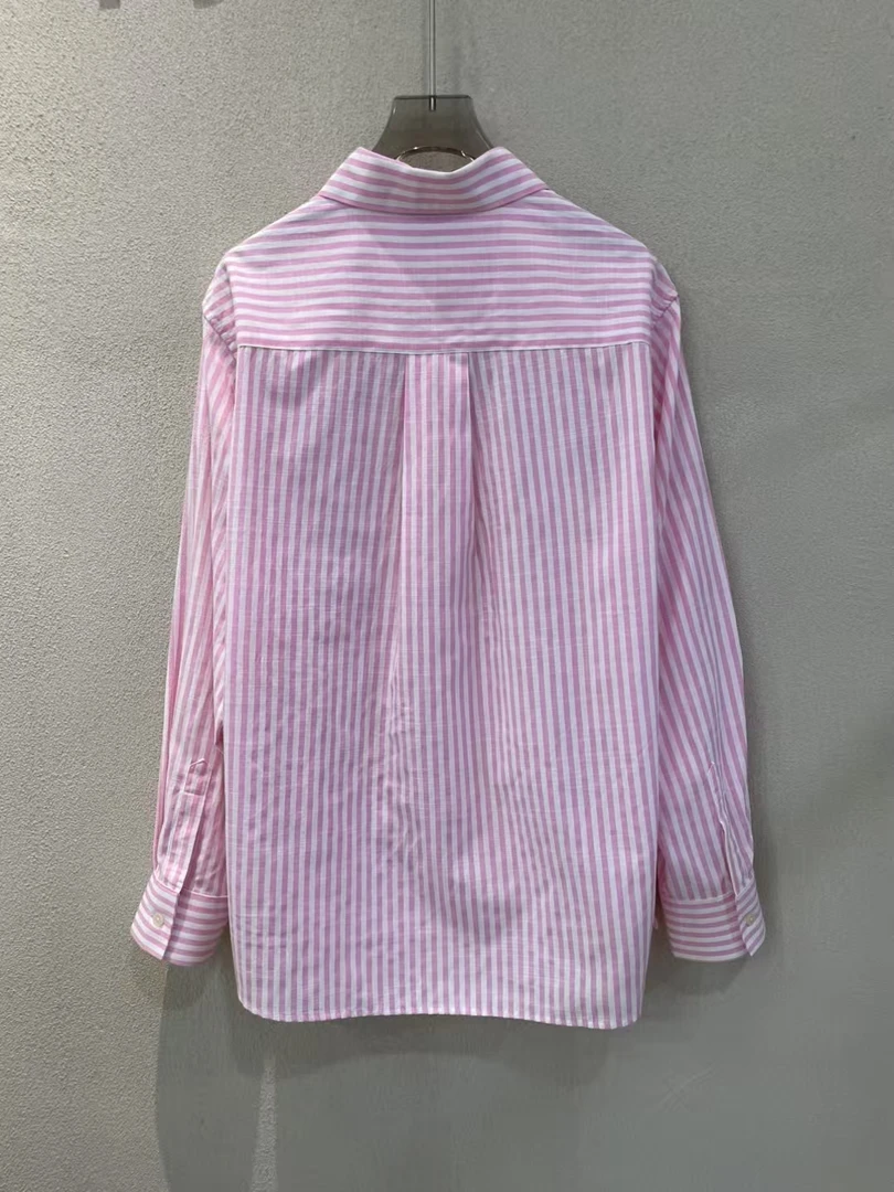 小禾+2 竖条麻棉品 pai 订单衬衣