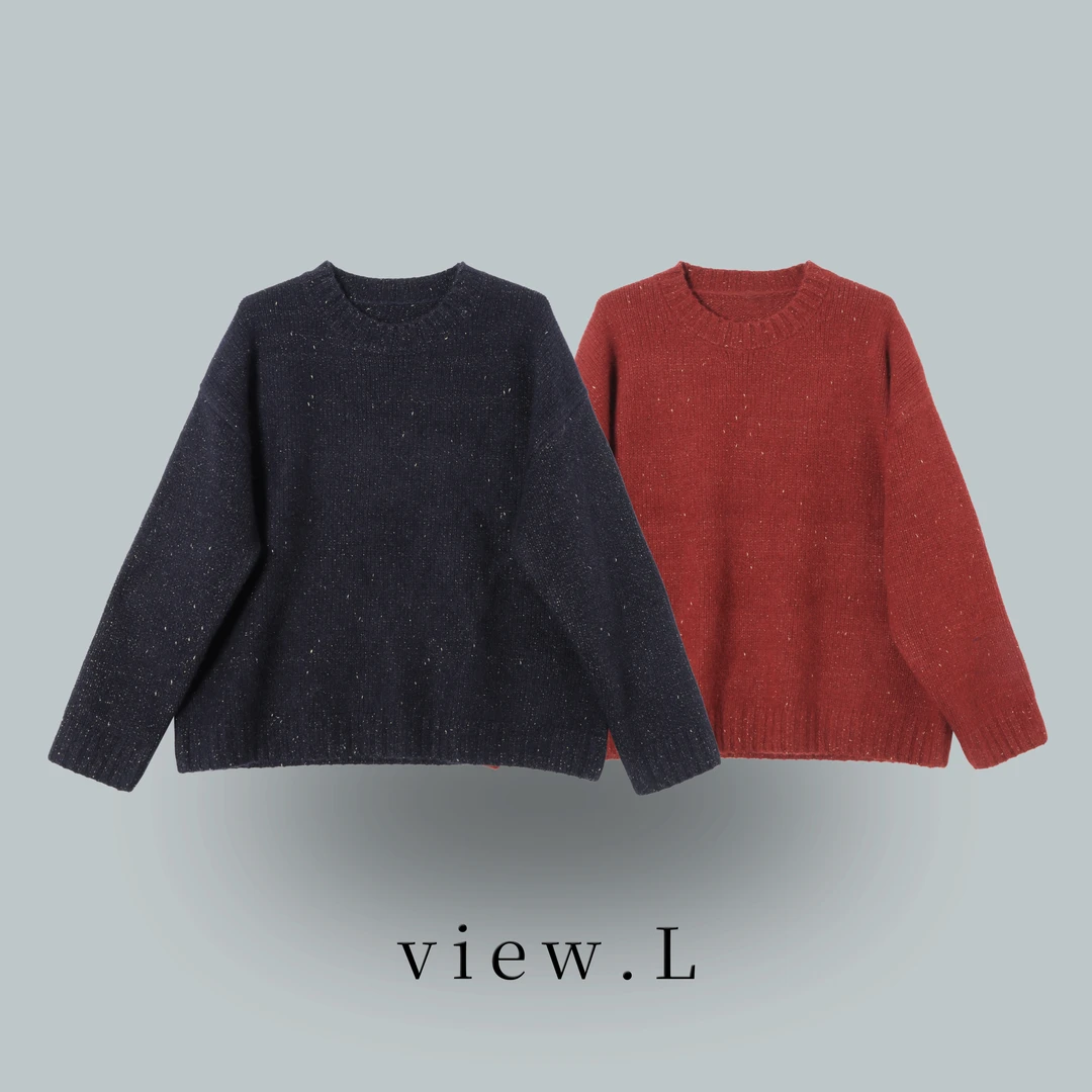 view.l25 圆领亮片舒适”针织衫 W2719