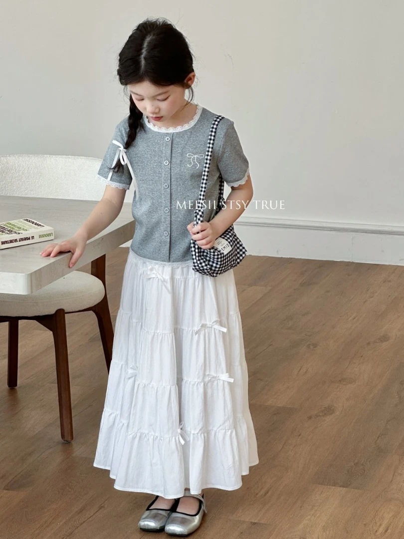 &苏珊&2025新款夏款蝴蝶结蕾丝T恤mx气质款25212