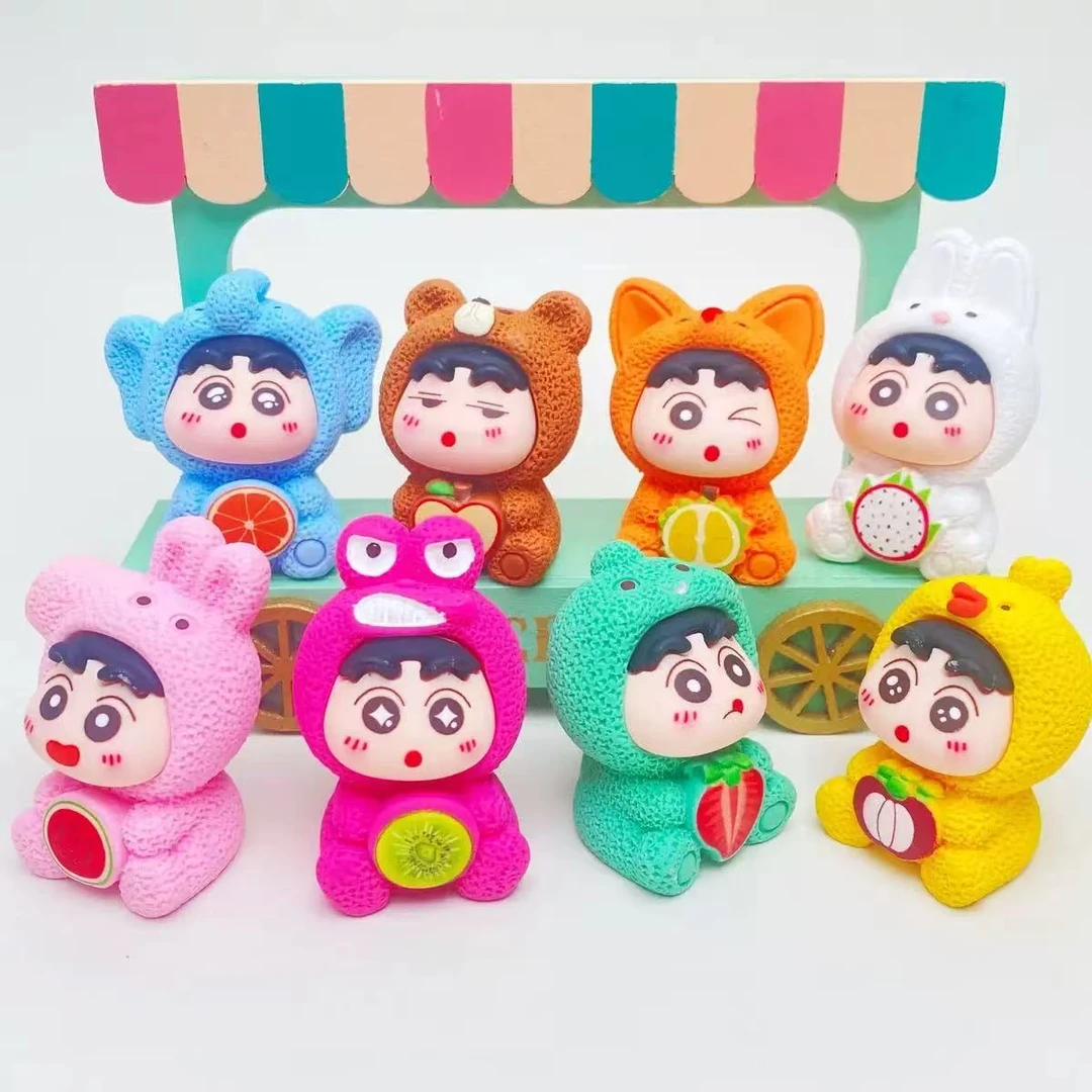 实色动物水果小新 diy饰品树脂卡通配件盲盒创意潮玩装饰小摆件