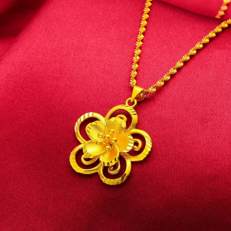 精致时尚镂空多层花朵项链水波链设计百搭气质女士