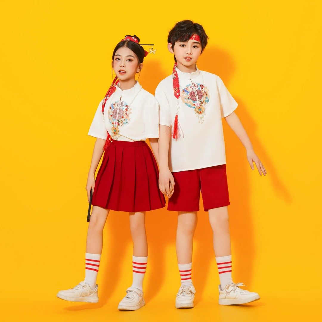 六一儿童表演服装中国风演出服新款合唱幼儿园毕业班服运动会服装