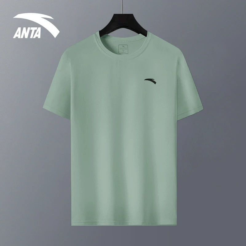 安踏速干短袖男款短袖夏季新款冰丝透气户外宽松半袖健身跑步上衣