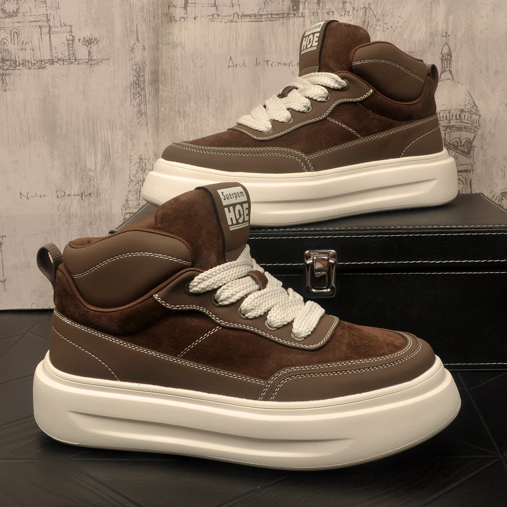 秋冬季加绒保暖男士休闲皮靴马丁靴时尚百搭真皮牛皮复古高帮板鞋