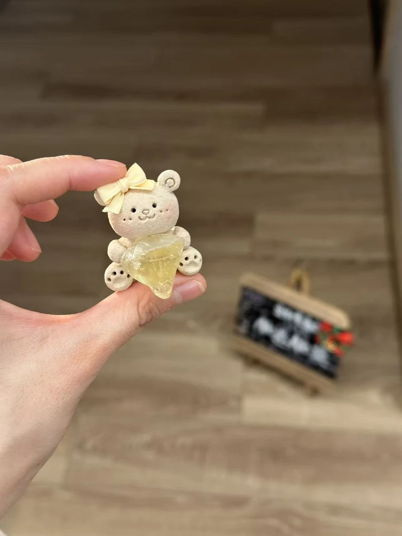 水晶小豆丁可爱高品质黄水小熊