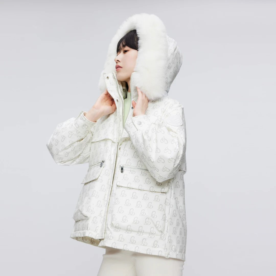 波司登冬季时尚派克百搭加厚休闲一手长女士短款羽绒服毛领外套