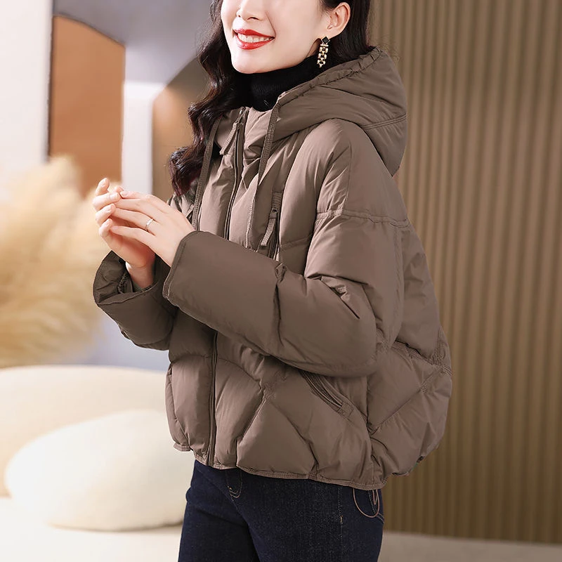 【爆款】200斤大码春装羽绒服女2025年新款设计感韩版时尚小个子外