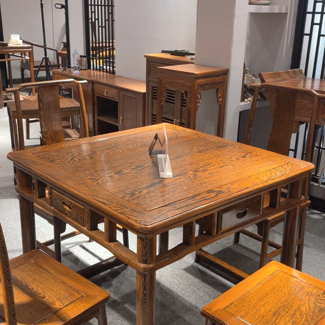 转***我鸡翅木类成套家具90 90 78鸡翅木单桌