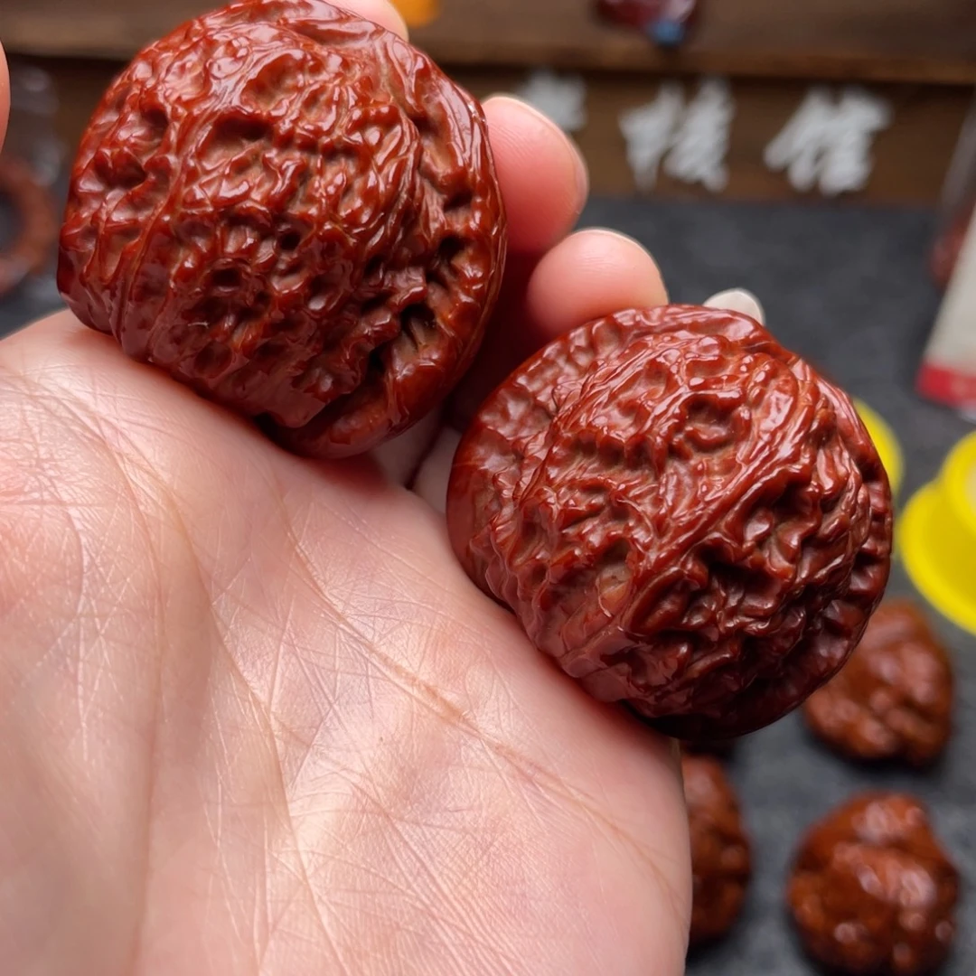 吊坠文玩核桃文玩核桃 手把件 白狮子 39