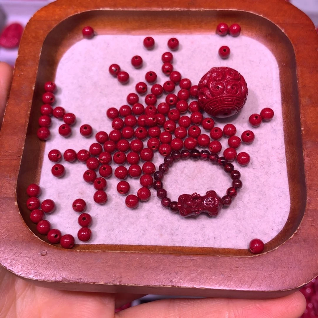 天然辰砂一****?108颗卡16