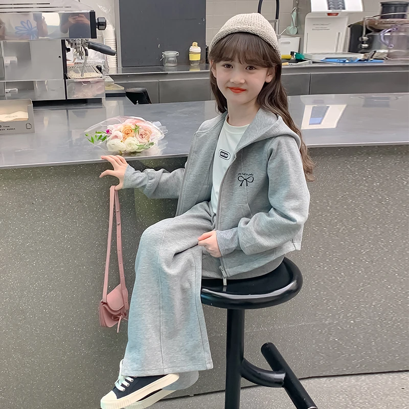 女童套装秋装2025新款洋气女孩秋季时髦运动两件套大童春秋儿童装