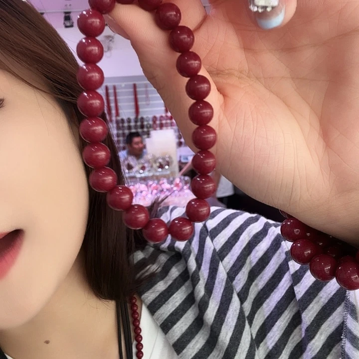 天然辰砂8mm紫金沙朱砂