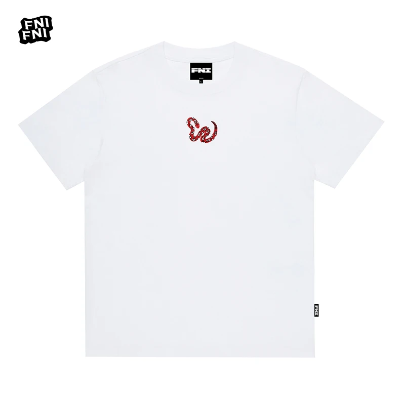 FNI黑标系列（喜气小蛇）国潮重磅纯棉男女同款t恤短袖25年新款刺绣