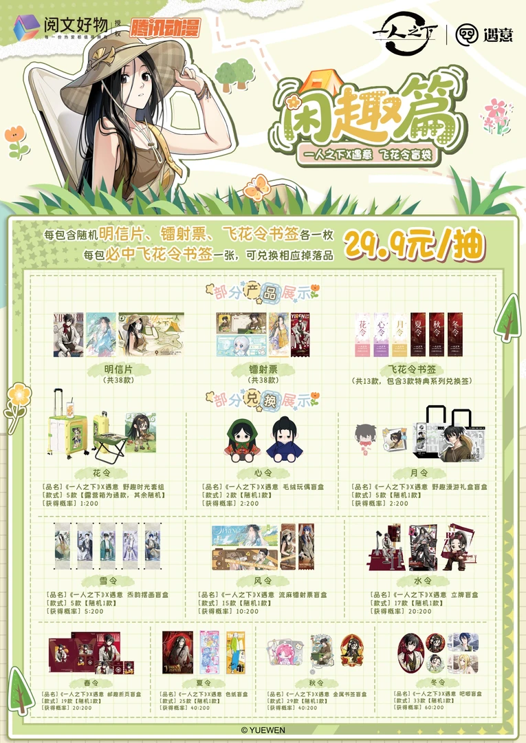 【一人之下飞花令】正版遇意一人之下飞花令盲盒卡牌(代拆)
