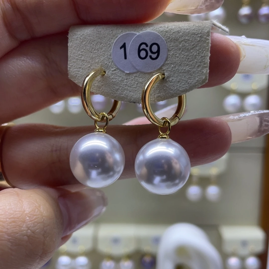 淡水珍珠耳饰银S925镶嵌
