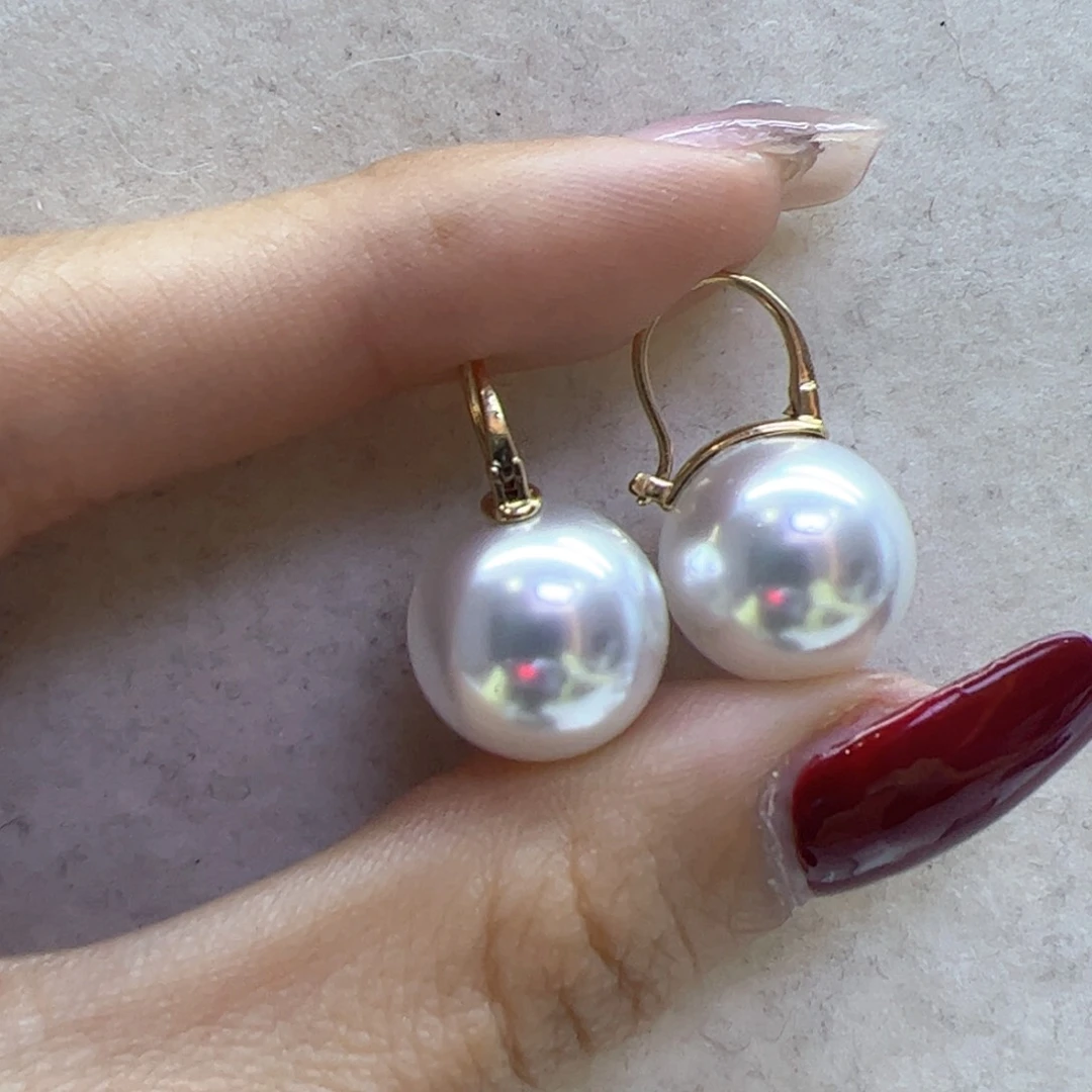 淡水珍珠耳饰18K金镶嵌