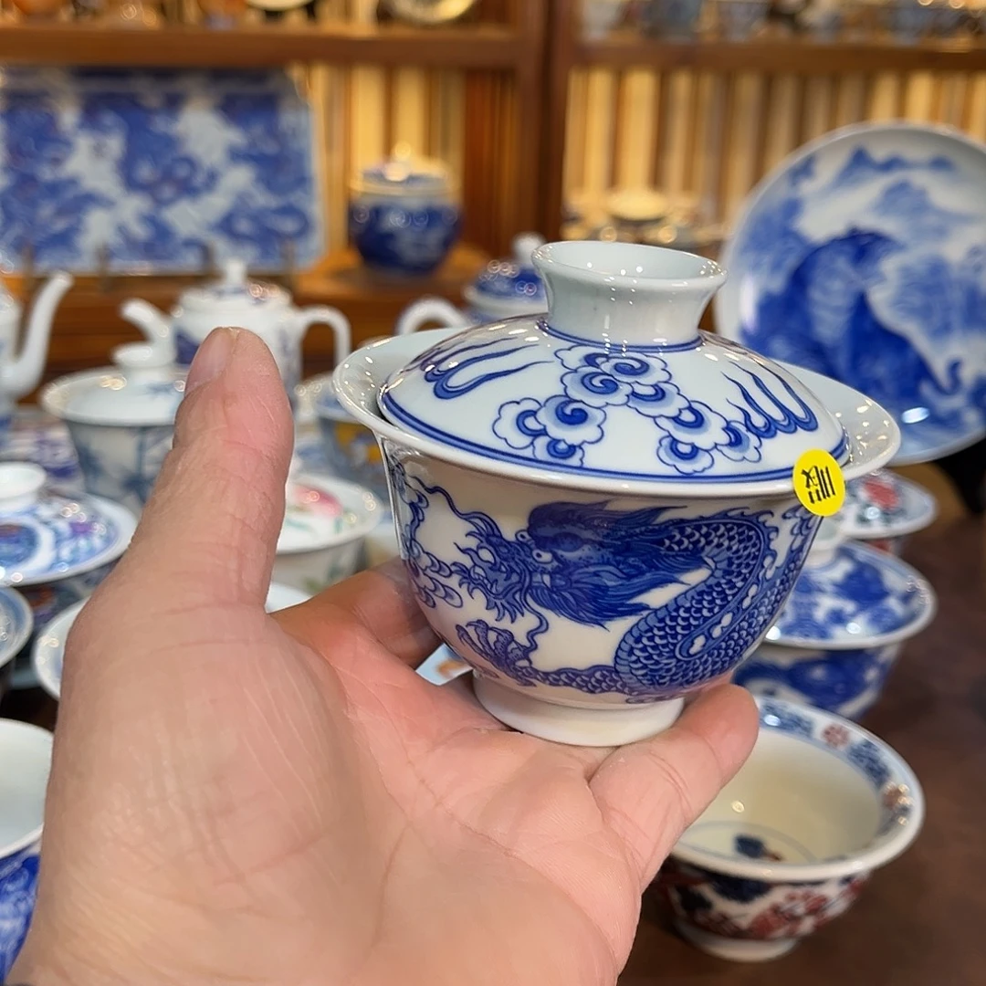 錡镇堂手工手绘绘盖碗