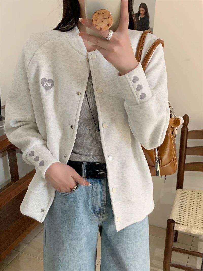 XIAOYOU-「简约松弛感」2025早春新款百搭棒球服开衫外套FK-28027