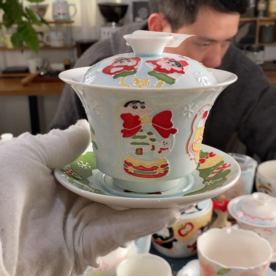 瓷片景德镇釉下彩手绘