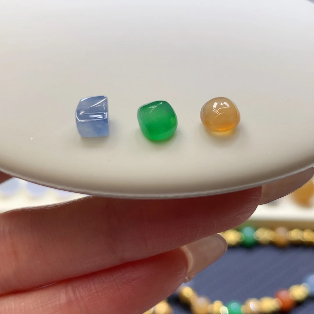 定制翡翠未镶嵌 毛货抛光定制 随形一组 买断价