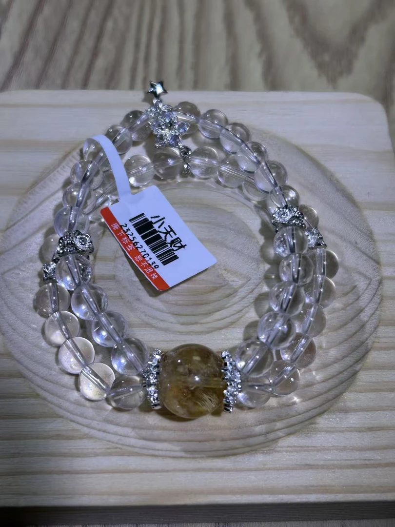 天然白水晶搭黄塔晶DIY