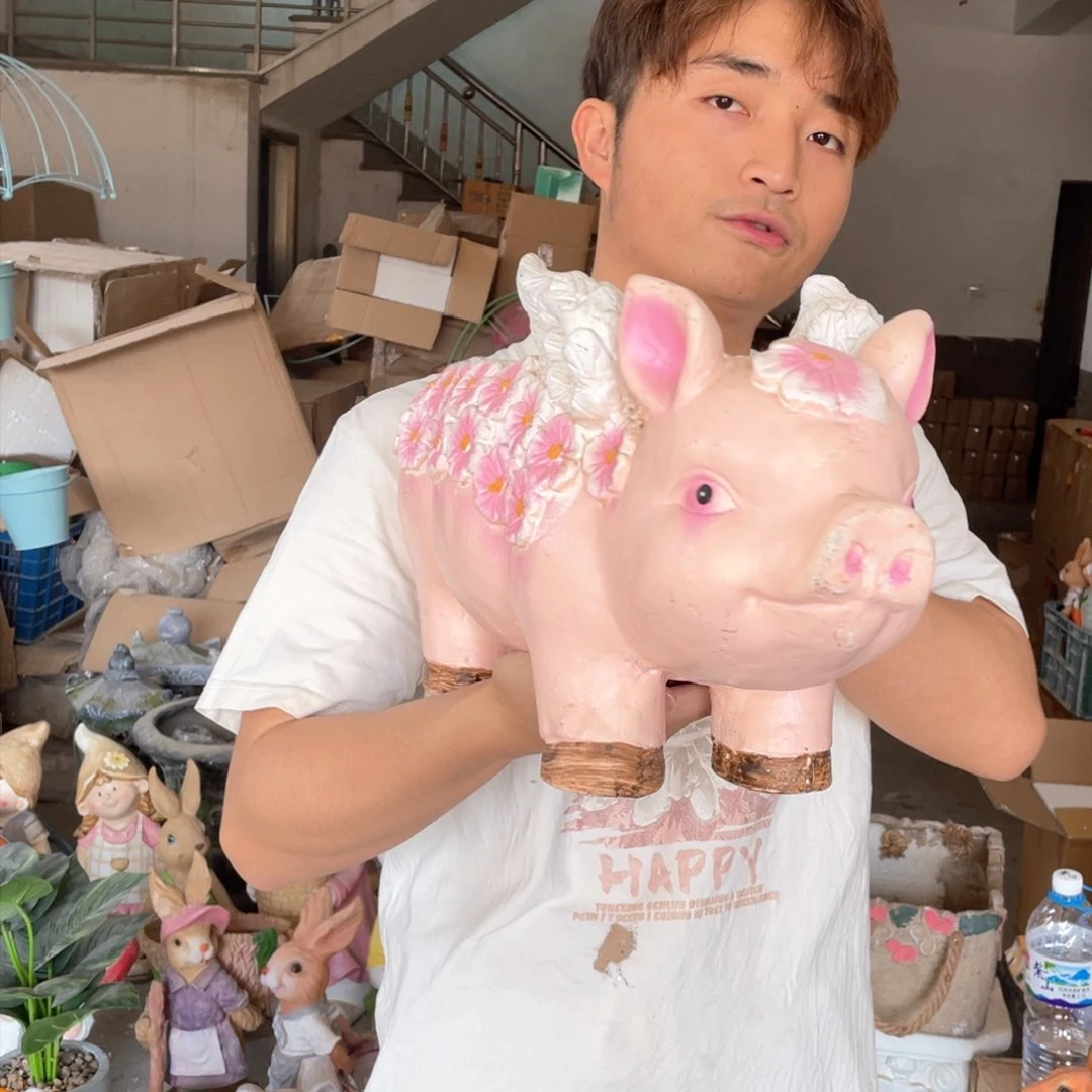 【闪购商品】陶瓷摆件花猪摆件