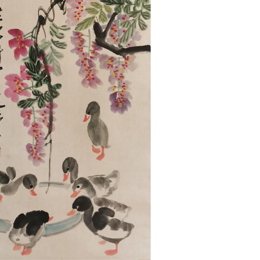 【辽拍】V250709-2-662《鸭子》（2.7平尺) 纸本镜片  ws1222