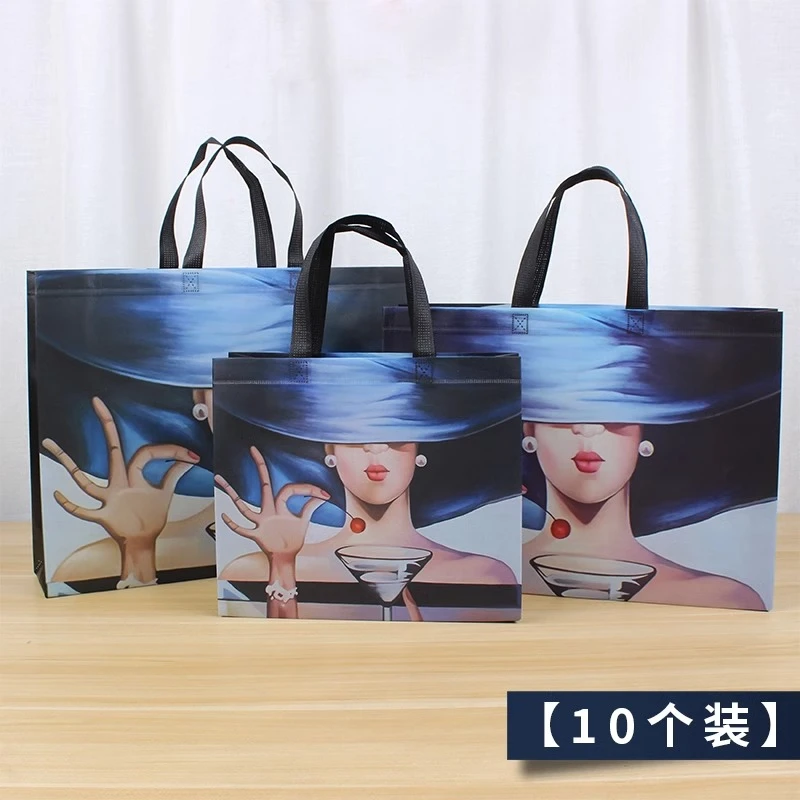 高档覆膜无纺布手提袋子礼品购物袋服装包装袋现货手提袋定制Logo