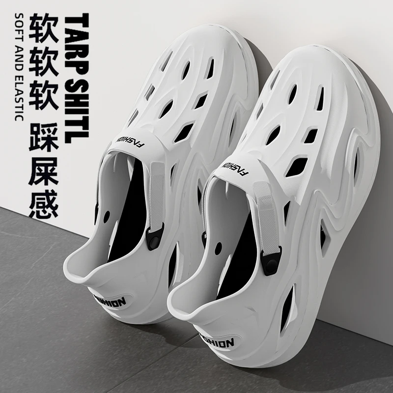 踩屎感洞洞鞋男士夏季新款外穿软底防滑不臭运动开车沙滩凉鞋男款