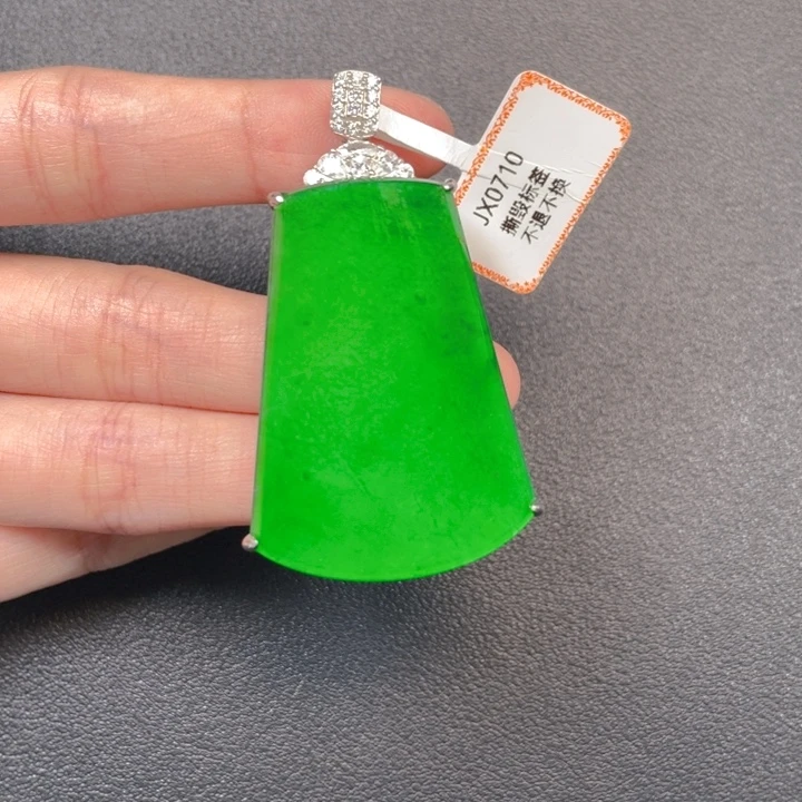 翡翠银S925镶嵌吊坠(不含链)