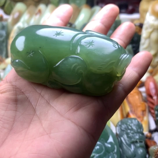 蛇纹石玉未镶嵌岫玉手把件