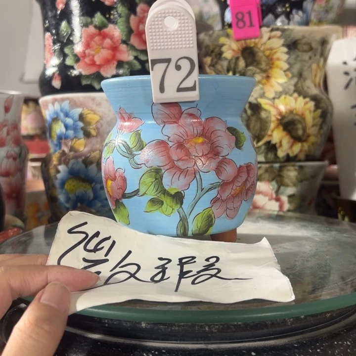 景德镇手绘花盆满38包邮偏远地区除外