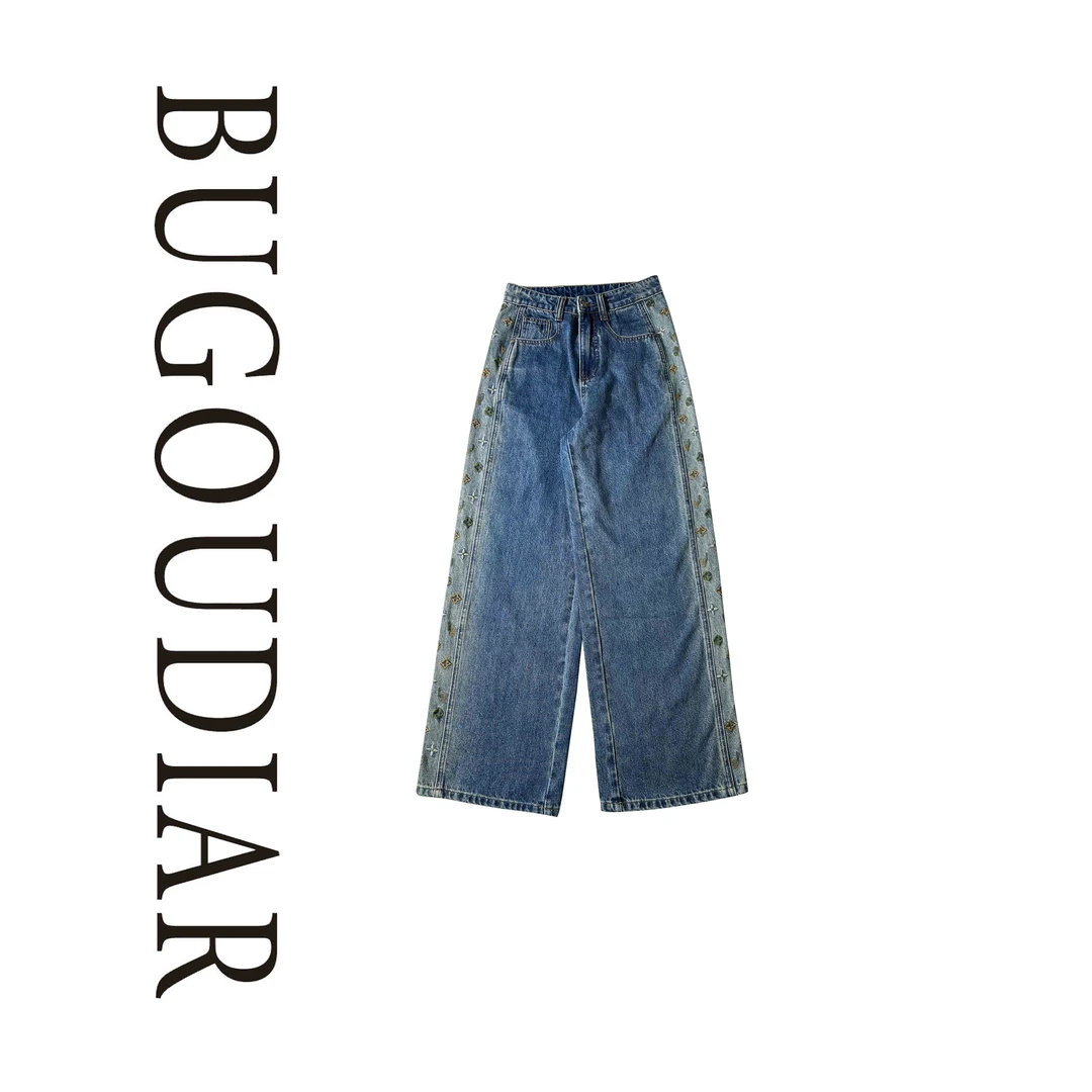 早秋新款百搭时尚高腰休闲牛仔长裤BU-CC1149