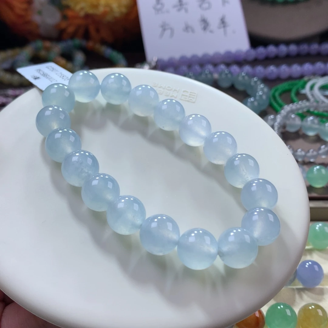 翡翠手链未镶嵌卡11 冰蓝单圈