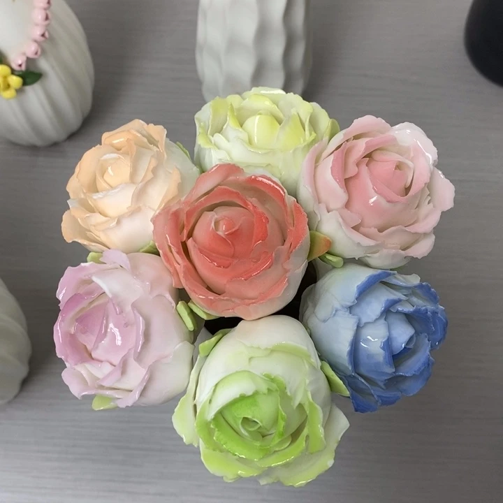 陶瓷陶瓷材料7朵组合