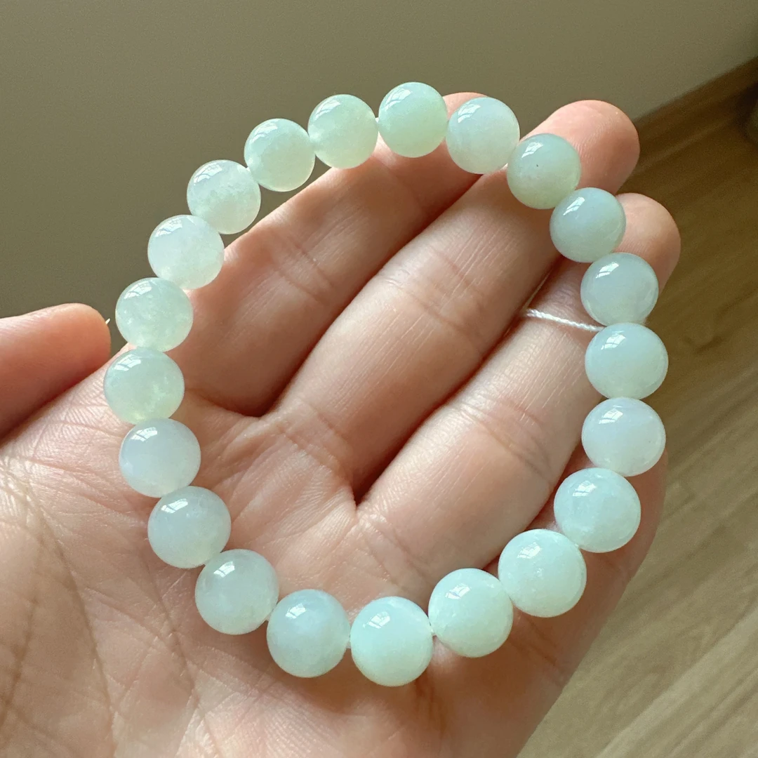 天然缅甸翡翠A货 珠子手串珠子大小9.3mm