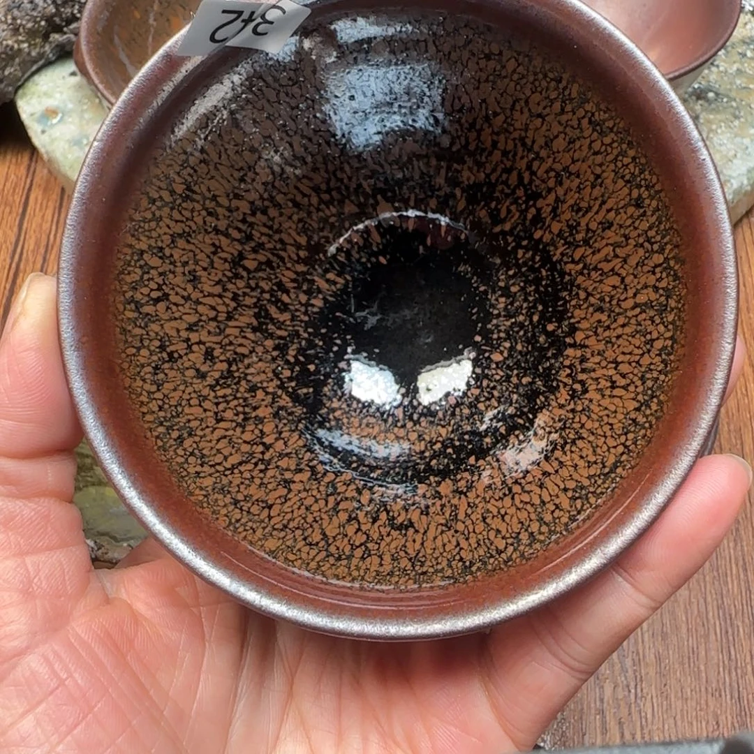 柴烧建盏茶盏茶杯342