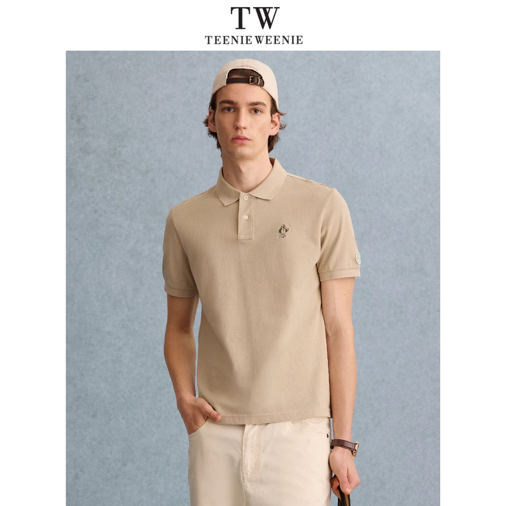 TeenieWeenie小熊男装POLO衫T恤2025夏季新款复古老钱学院风短袖