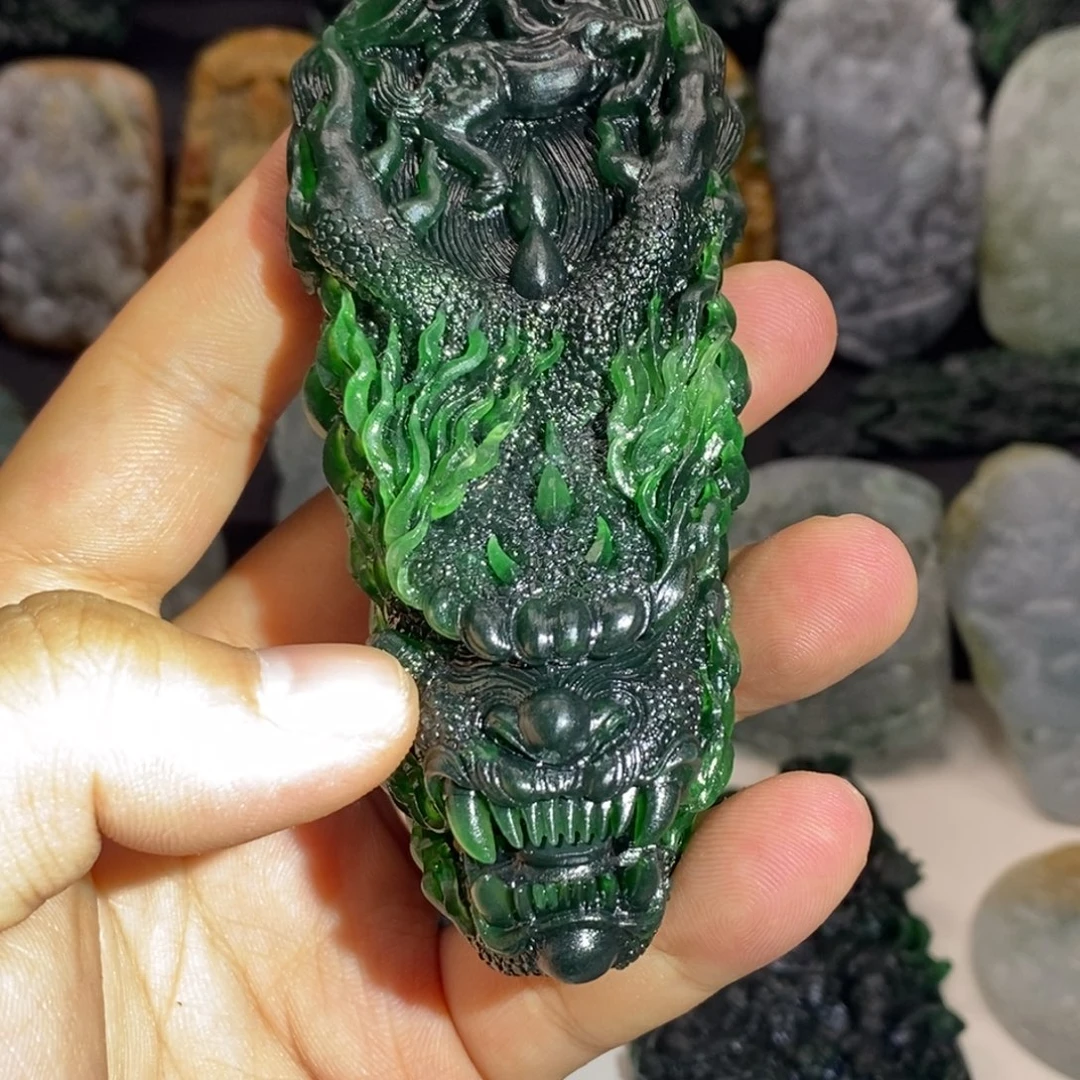 未镶嵌定制翡翠天然翡翠A货龙马精神龙头