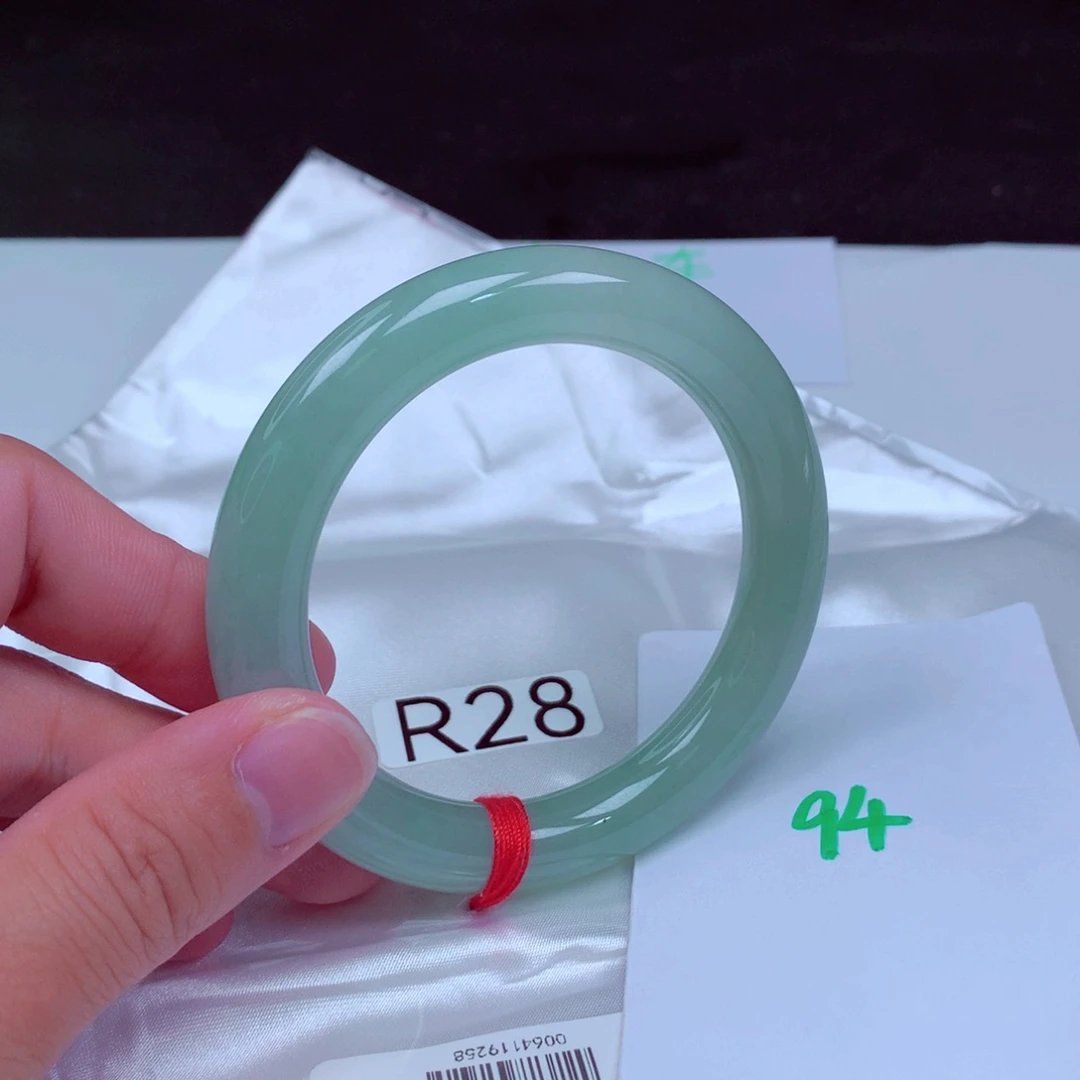 未镶嵌手镯翡翠缅甸天然A货翡翠手镯54.6圆条